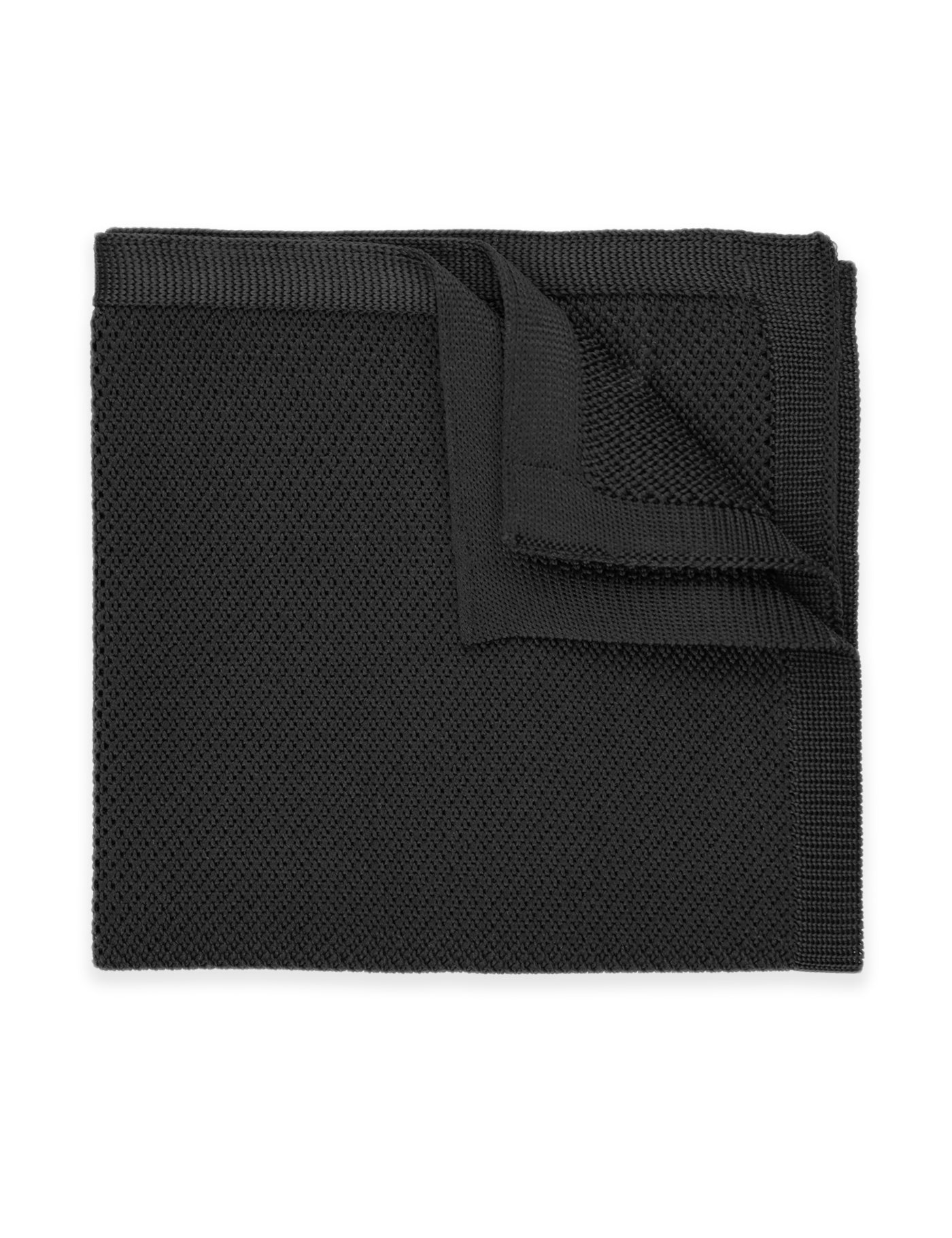 100% Polyester Square End Knitted Tie - Black