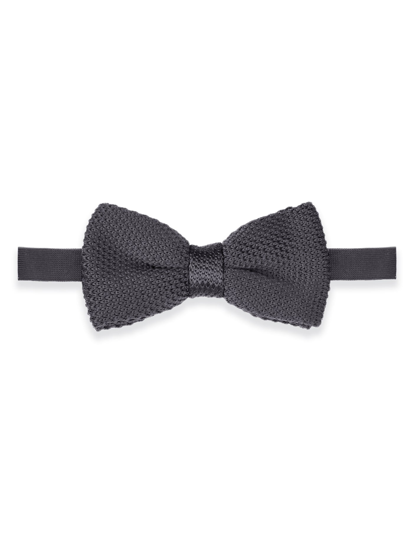100% Polyester Diamond End Knitted Tie - Dark Grey