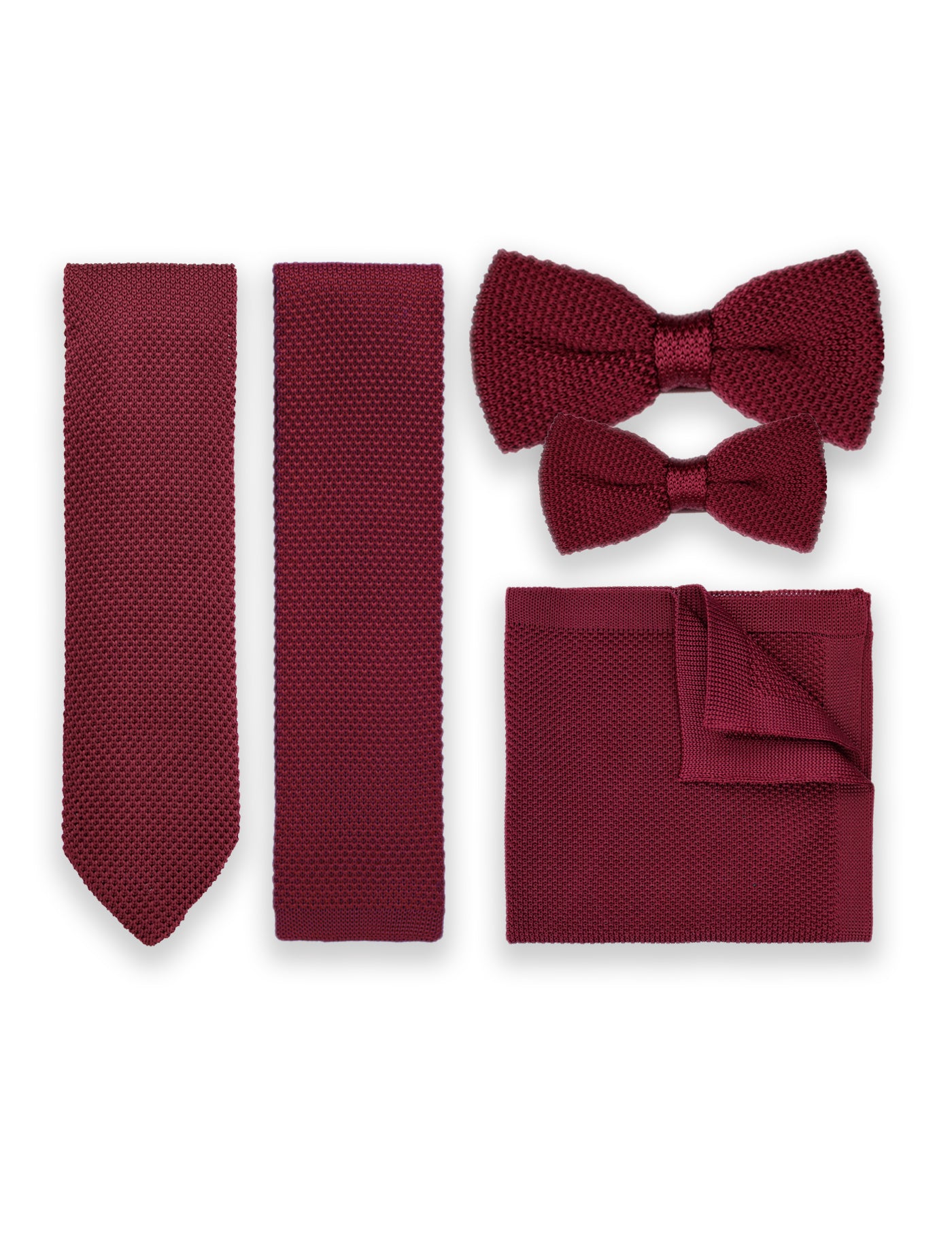 Knitted Bow Tie - Wine Red