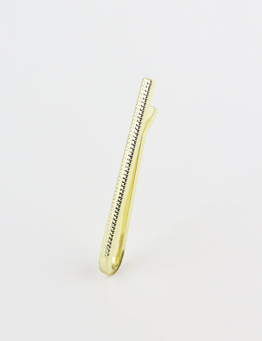 Textured Tie Bar - Gold