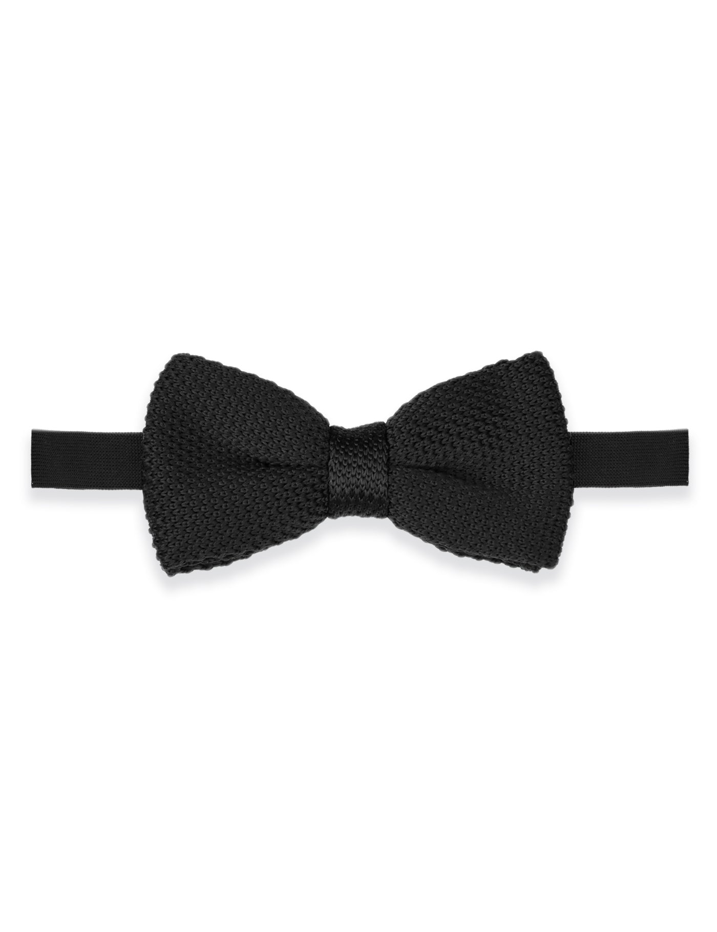 100% Polyester Knitted Bow Tie - Black