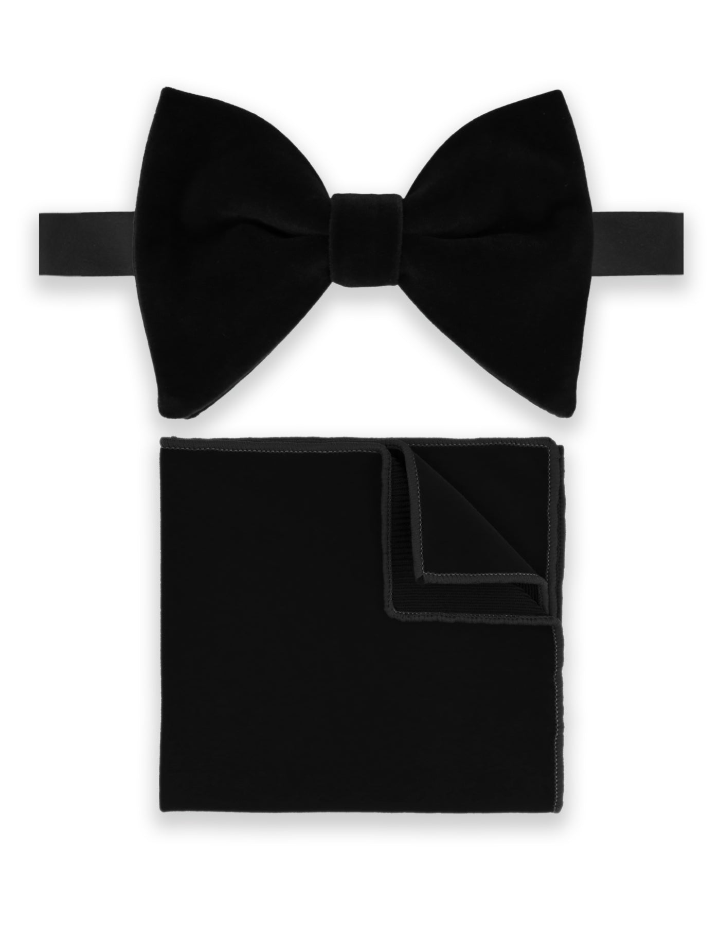 Velvet Oversized Bow Tie - Black