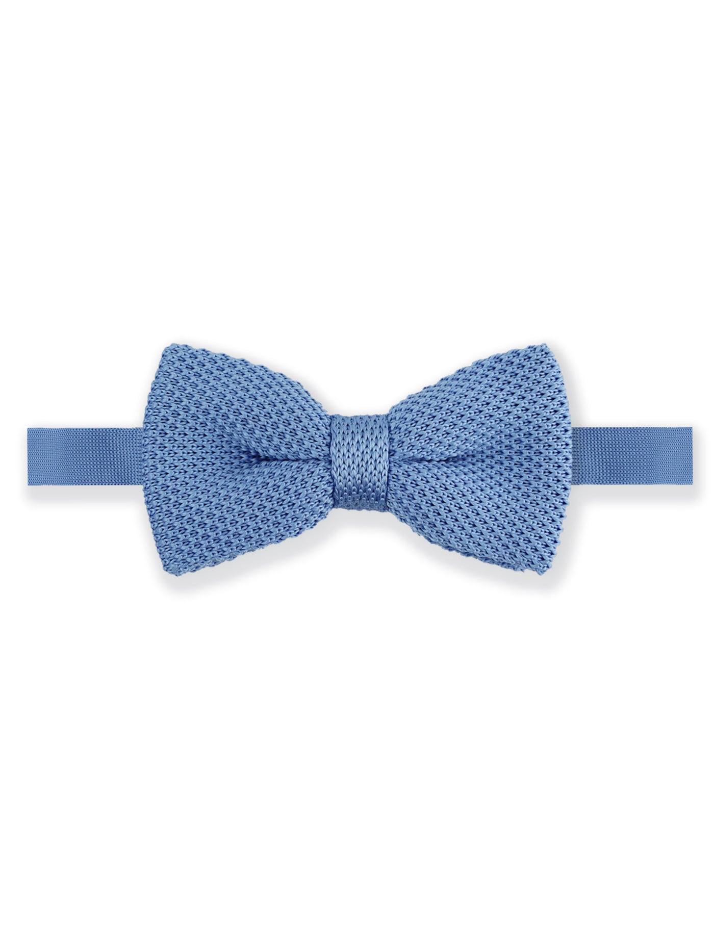 100% Polyester Knitted Bow Tie - Light Blue