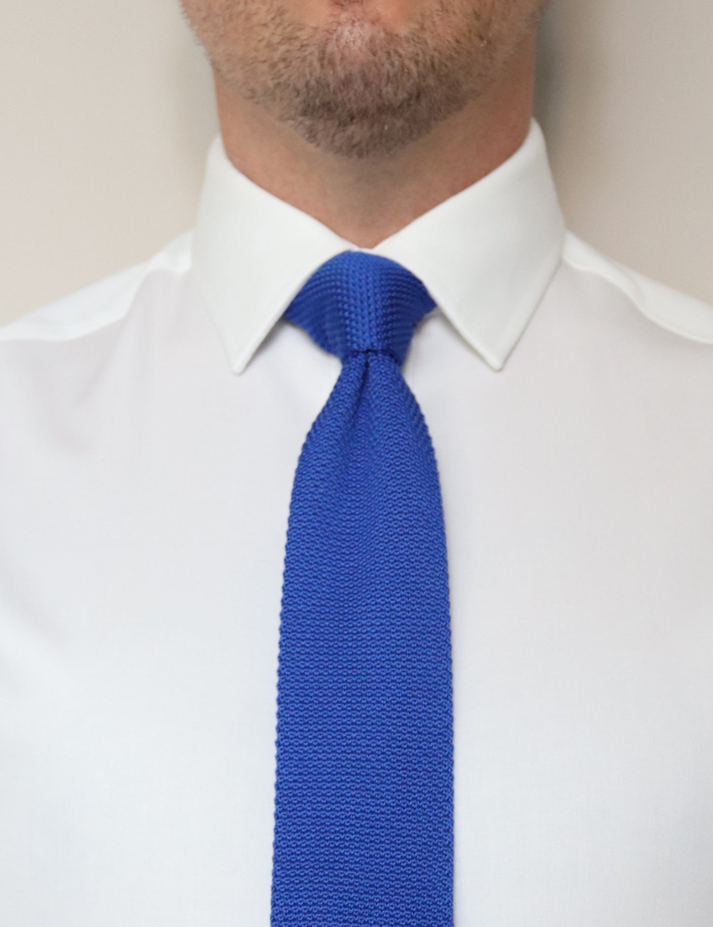 100% Polyester Diamond End Knitted Tie - Royal Blue