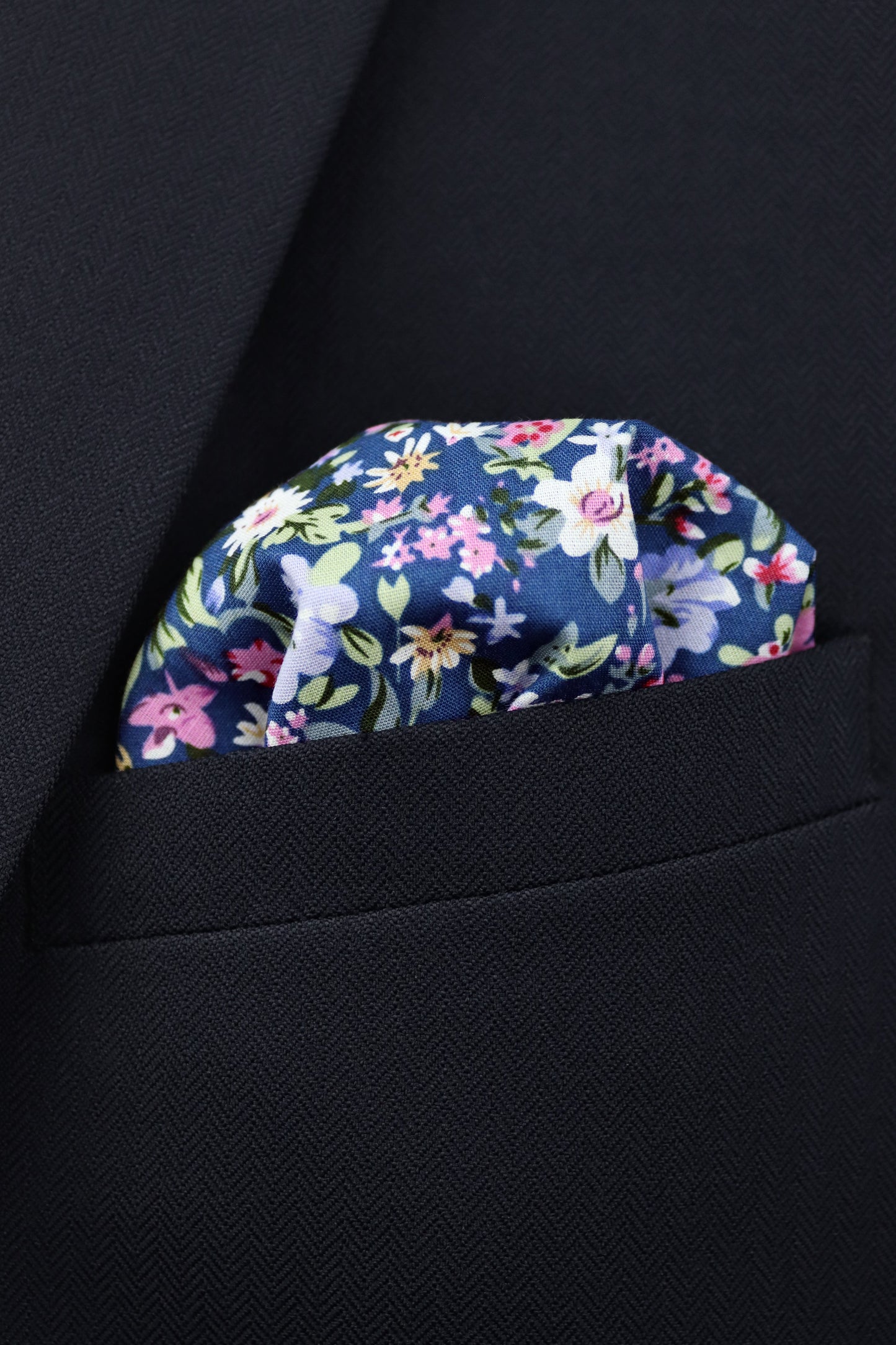 100% Cotton Floral Print Child Bow Tie - Blue & Pink