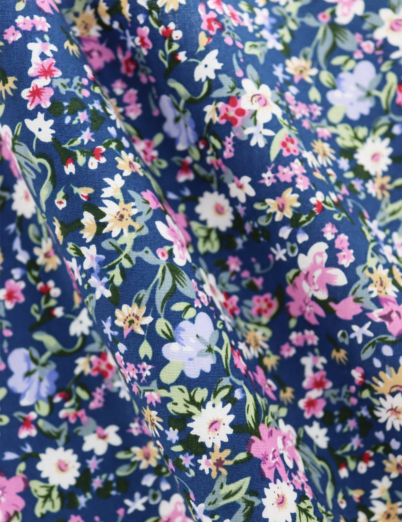 100% Cotton Floral Print Tie - Blue & Pink