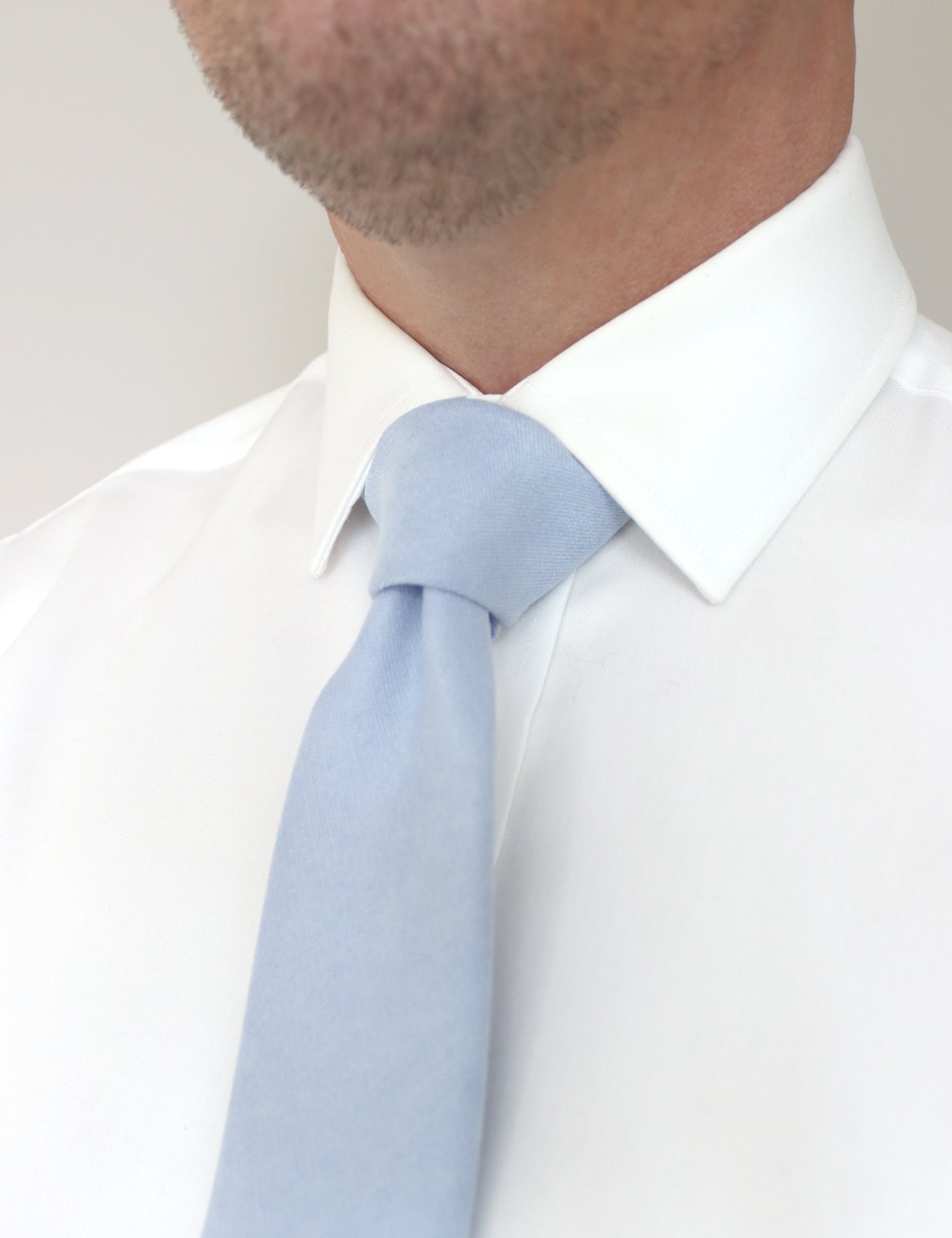 100% Brushed Cotton Tie - Light Blue