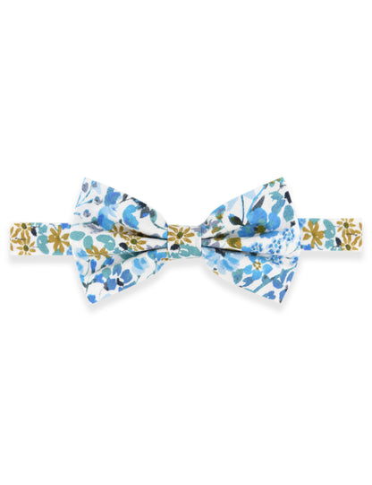 100% Cotton Floral Print Tie - Blue