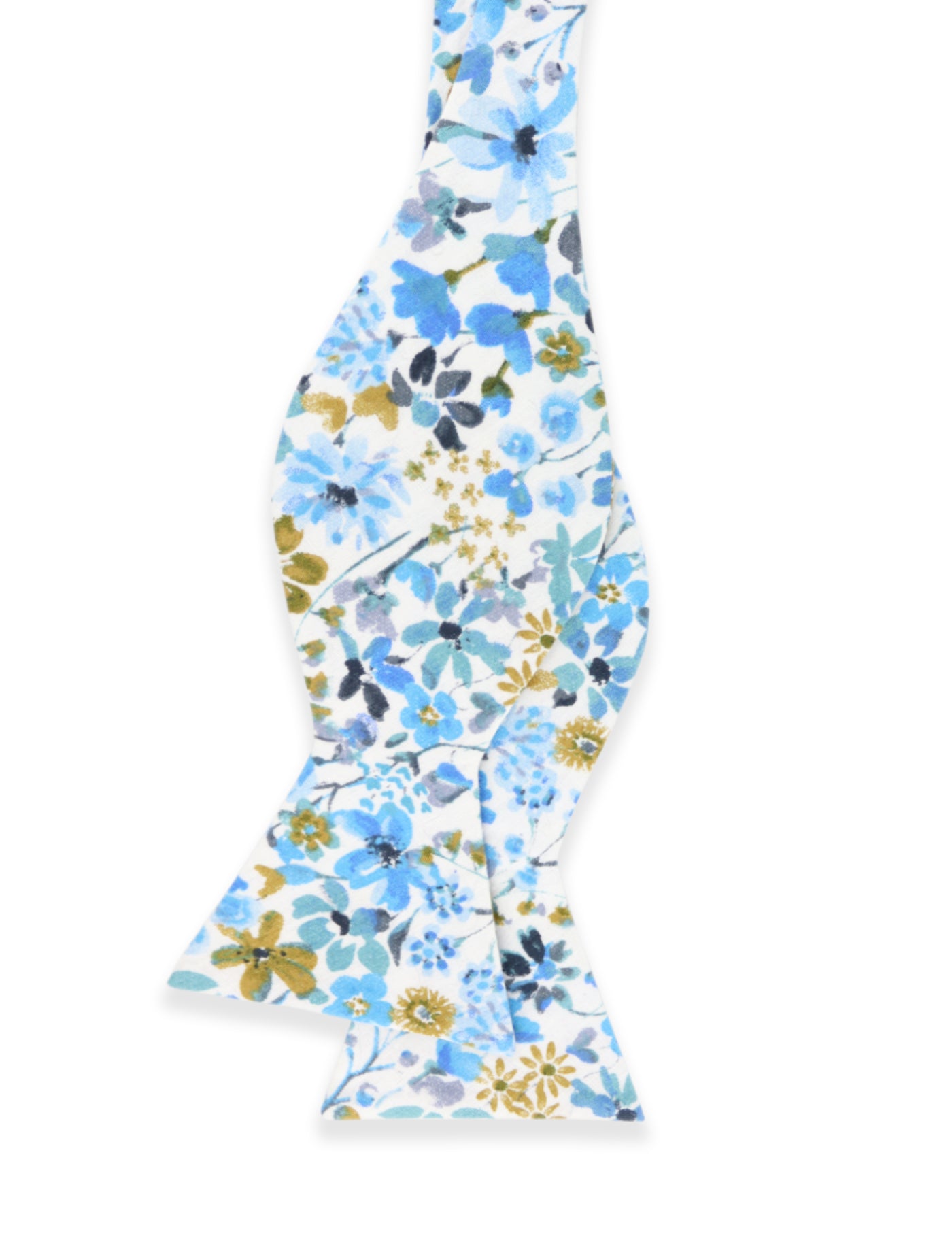 100% Cotton Floral Print Tie - Blue