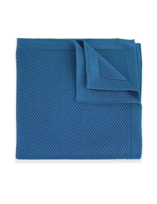 100% Polyester Knitted Pocket Square - Dark Teal