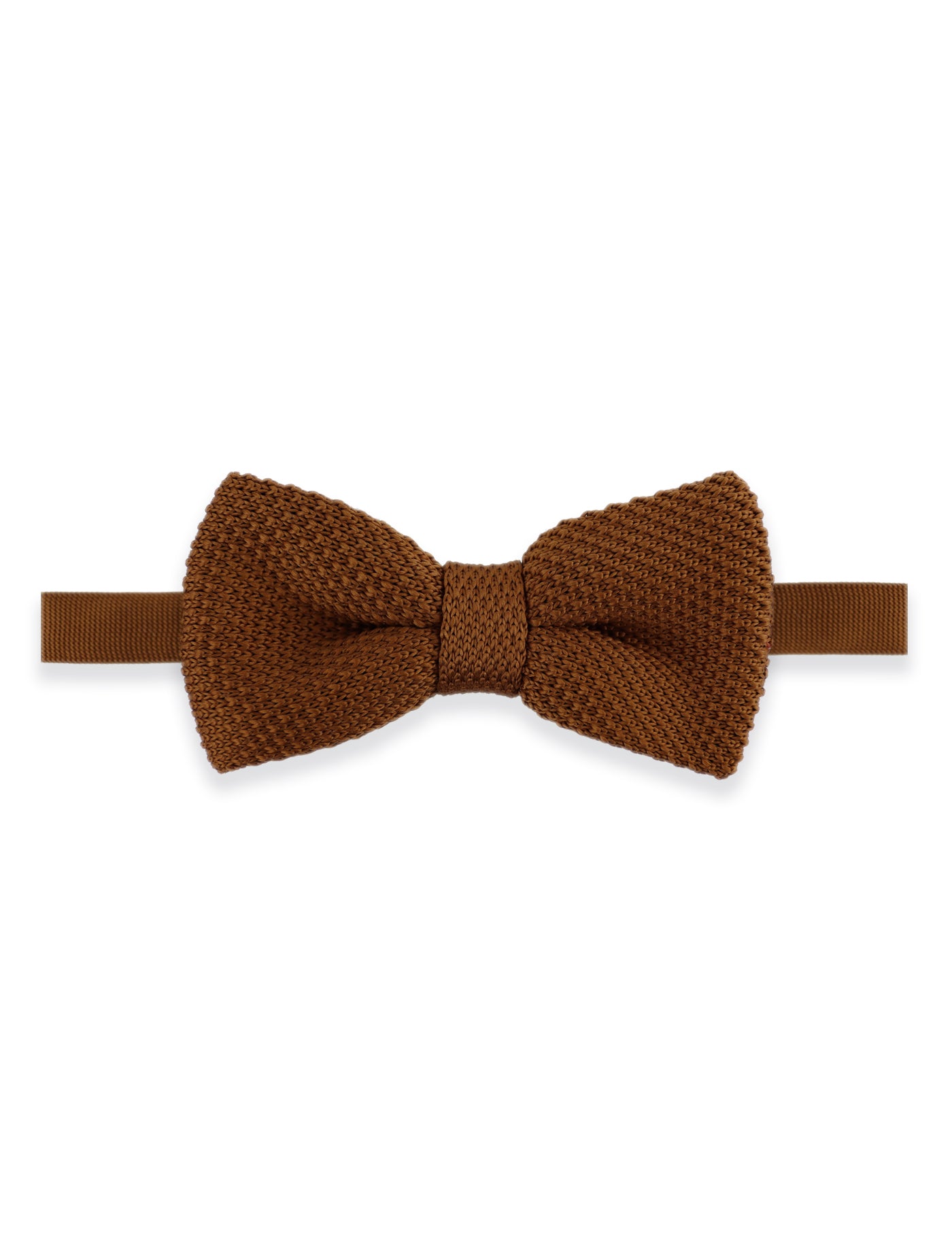 100% Polyester Knitted Bow Tie - Caramel Brown