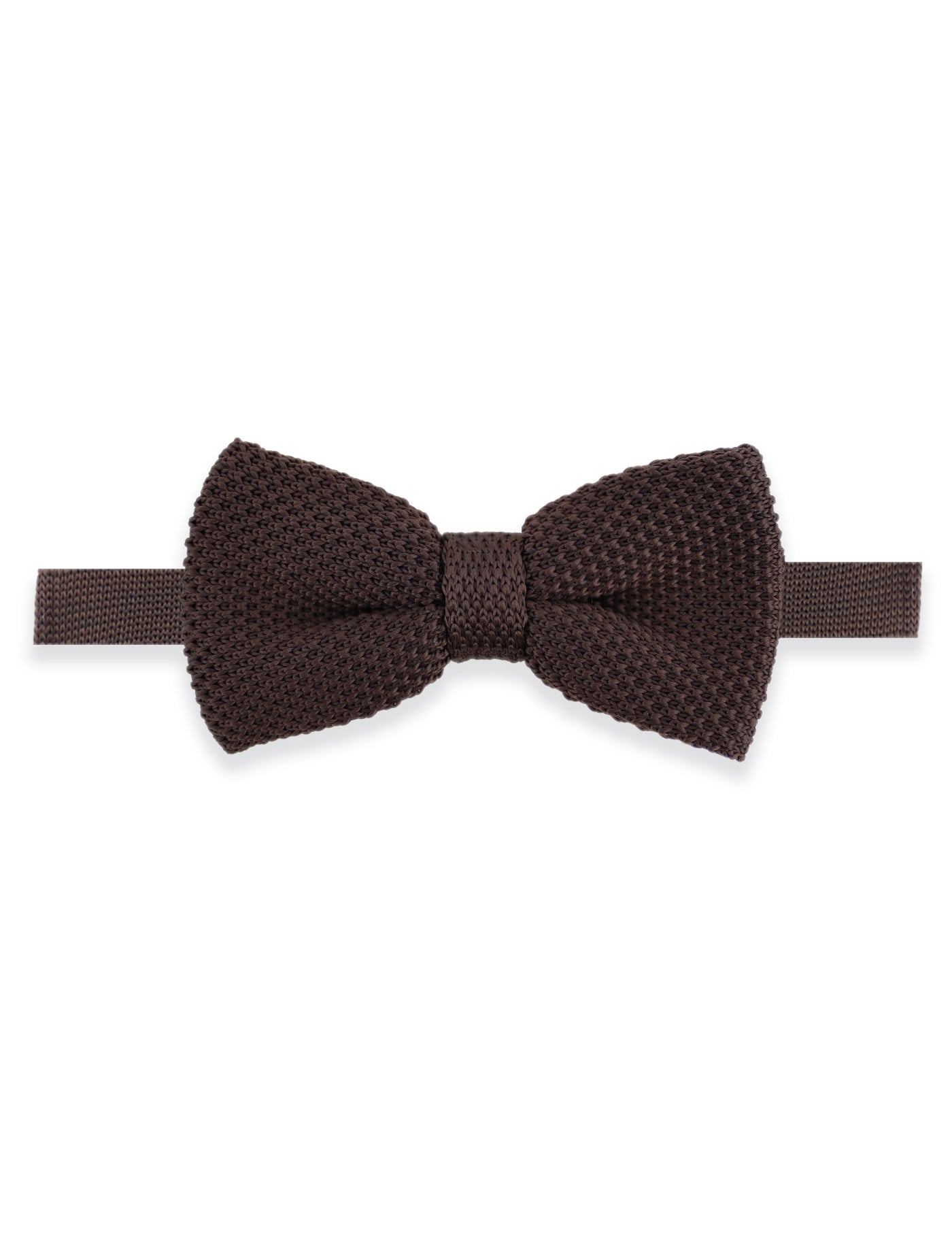 100% Polyester Square End Knitted Tie - Dark Brown