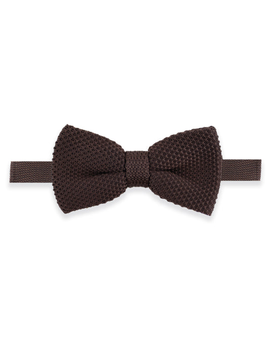 Children's Knitted Bow Tie - Dark Brown