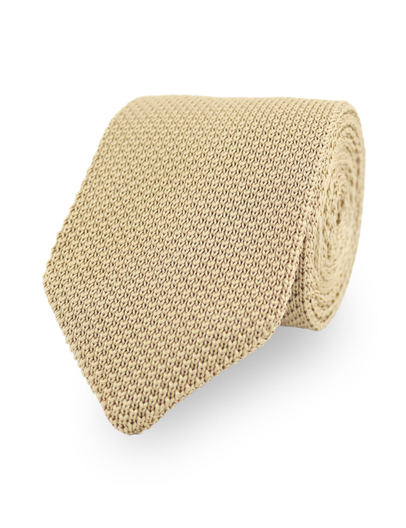 100% Polyester Knitted Bow Tie - Beige