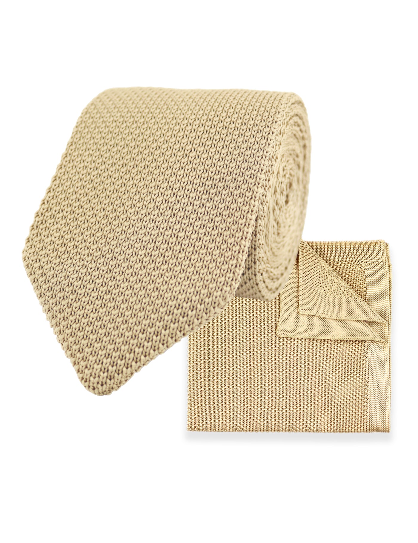 100% Polyester Knitted Bow Tie - Beige