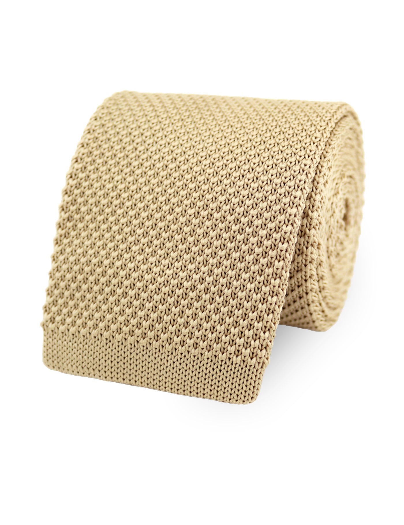 100% Polyester Diamond End Knitted Tie - Beige