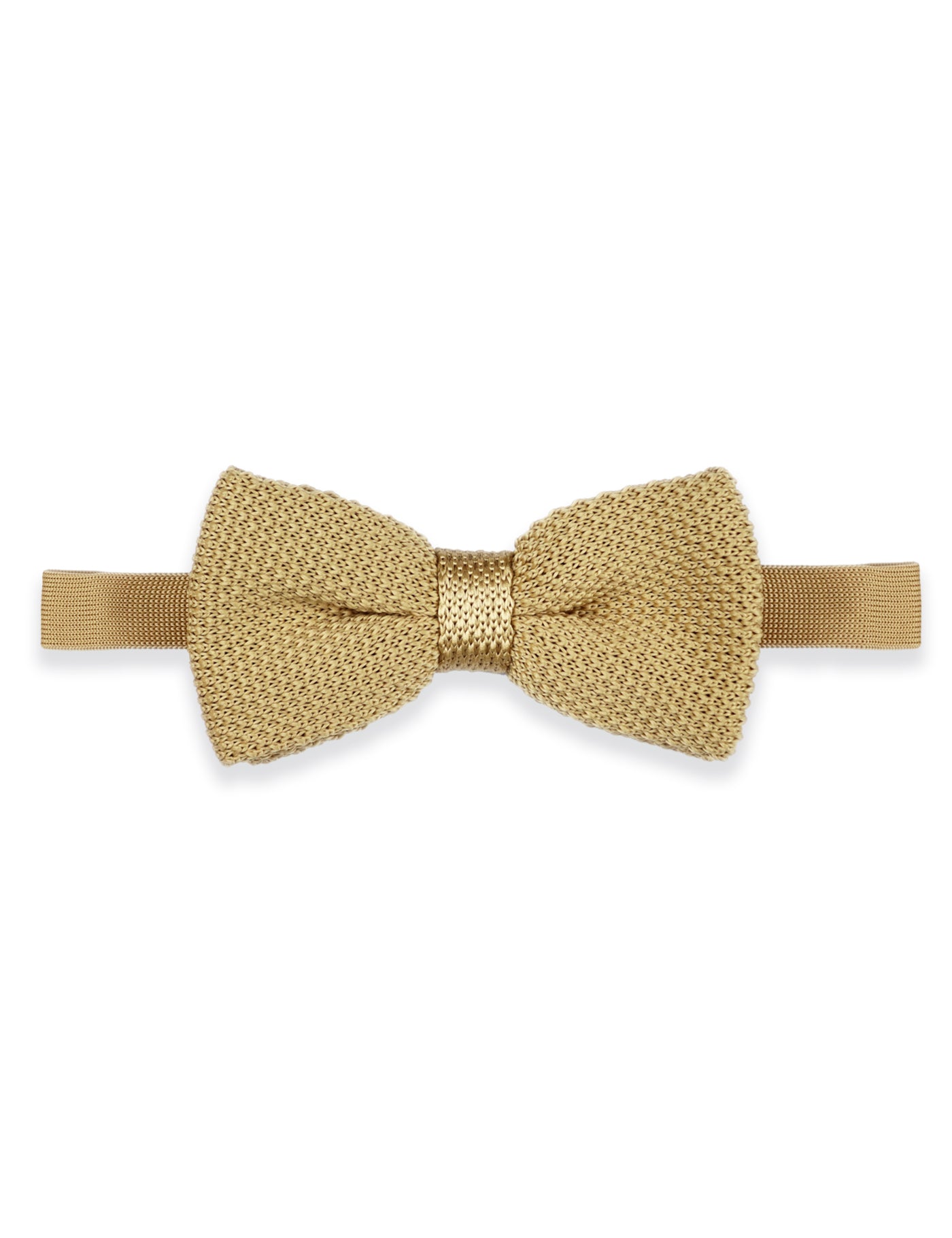 100% Polyester Knitted Bow Tie - Beige