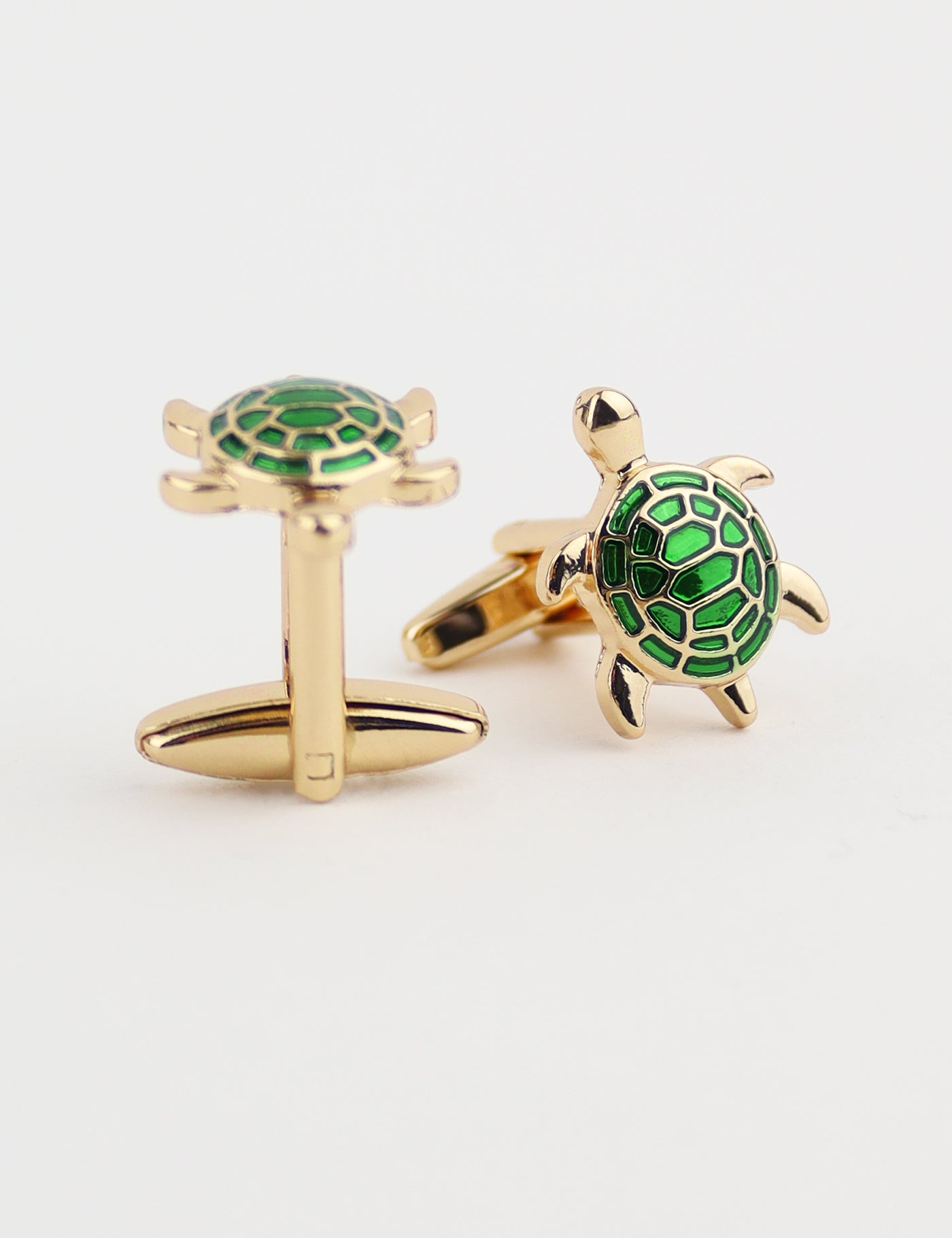 Cufflinks - Green & Gold Turtle