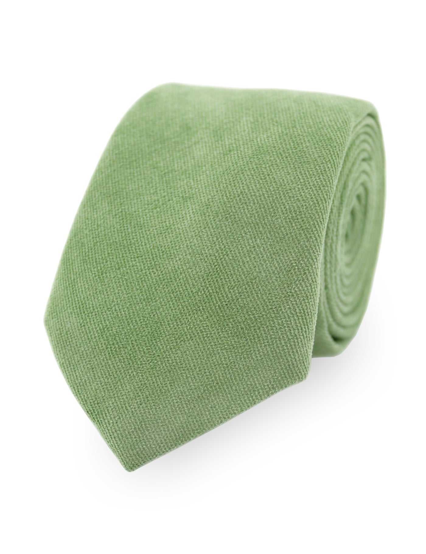 100% Brushed Cotton Tie - Sage Green