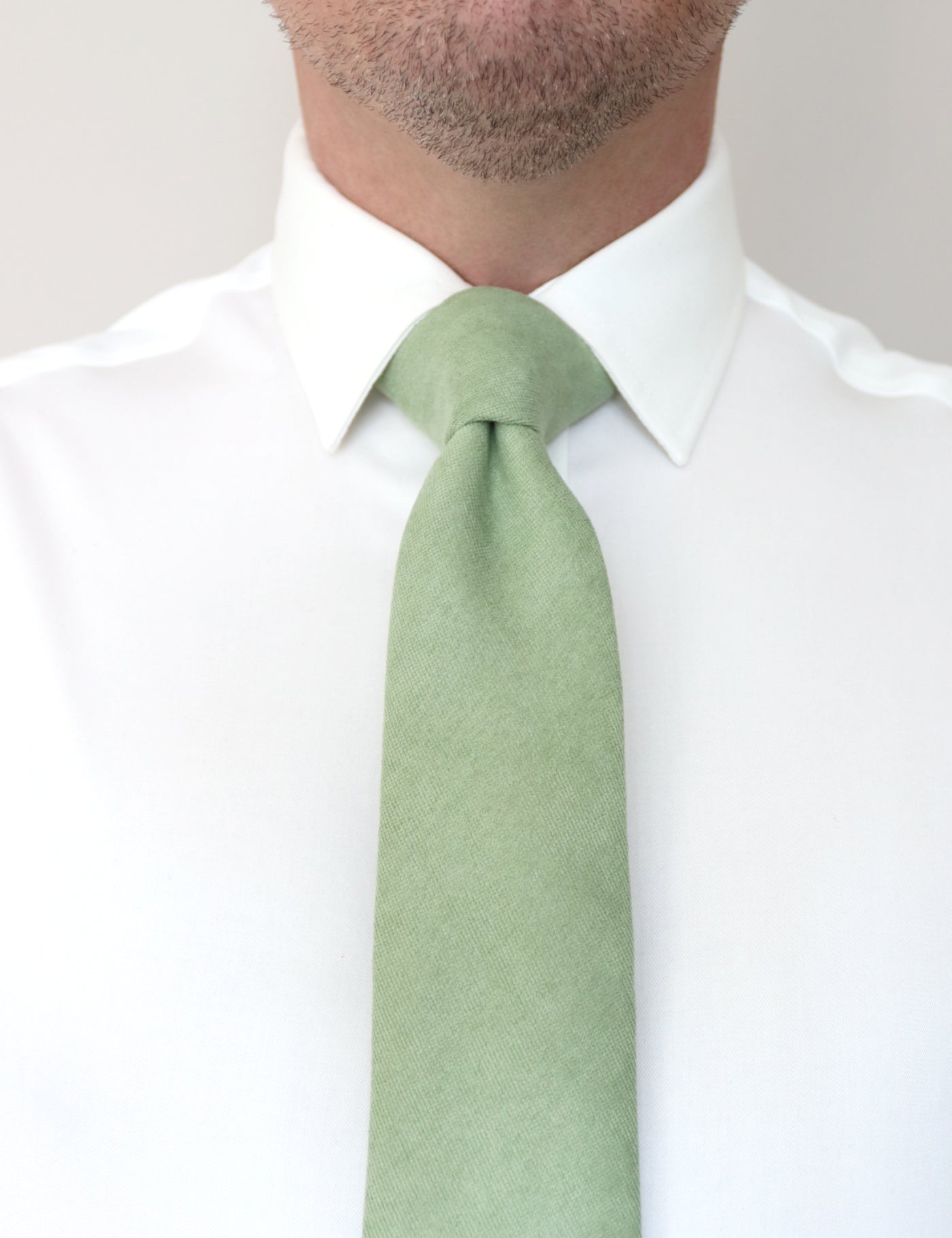 100% Brushed Cotton Tie - Sage Green