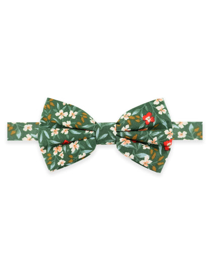 NEW - 100% Cotton Floral Print Tie - Green