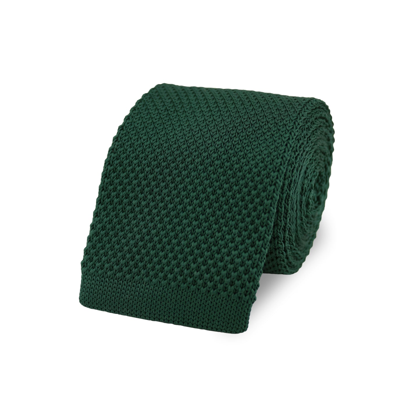 100% Polyester Diamond End Knitted Tie - Dark Green