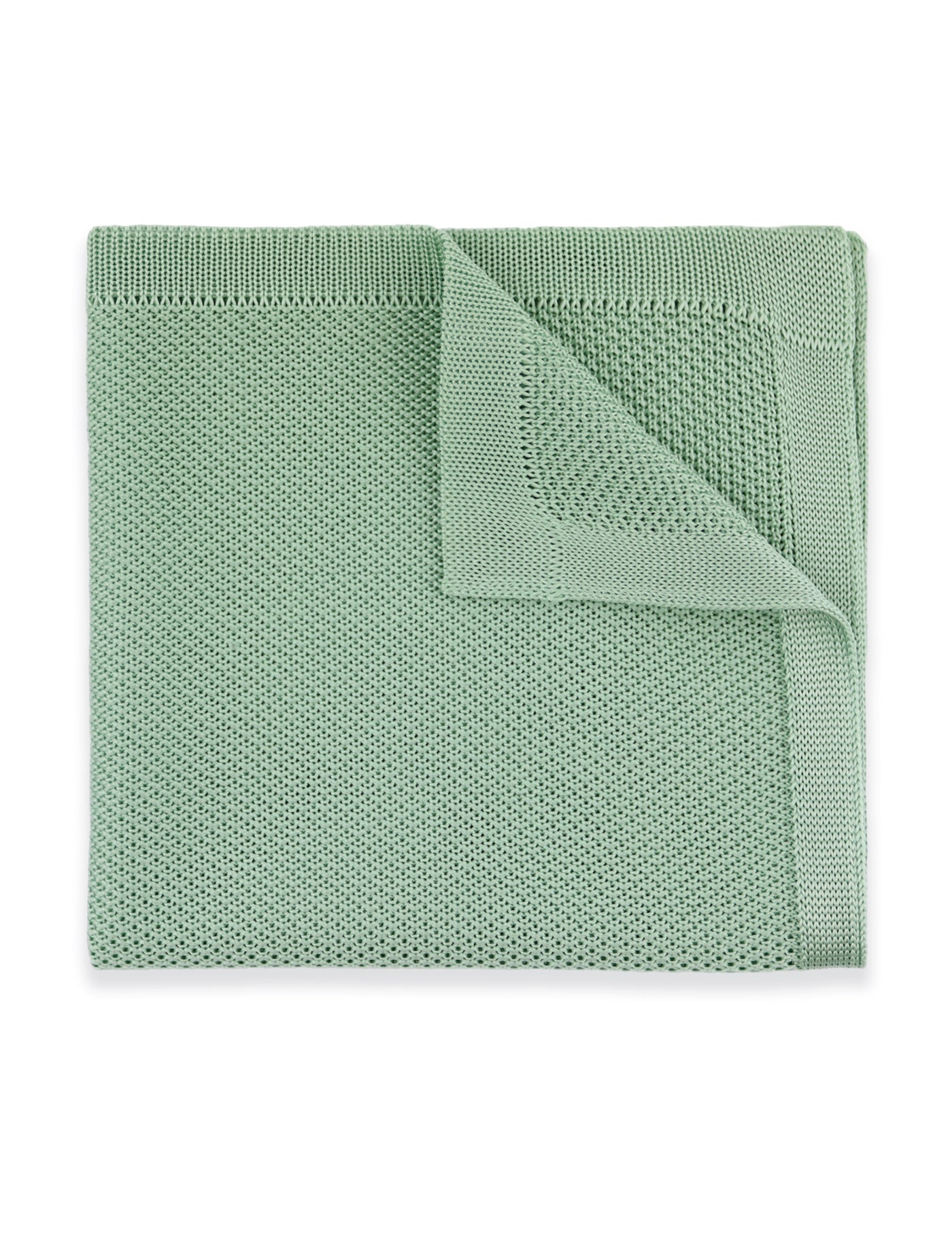 100% Polyester Square End Knitted Tie - Sage Green