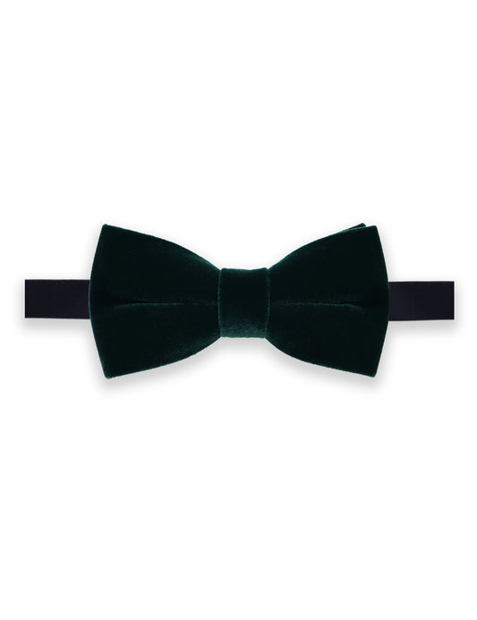 100% Velvet Bow Tie - Dark Green