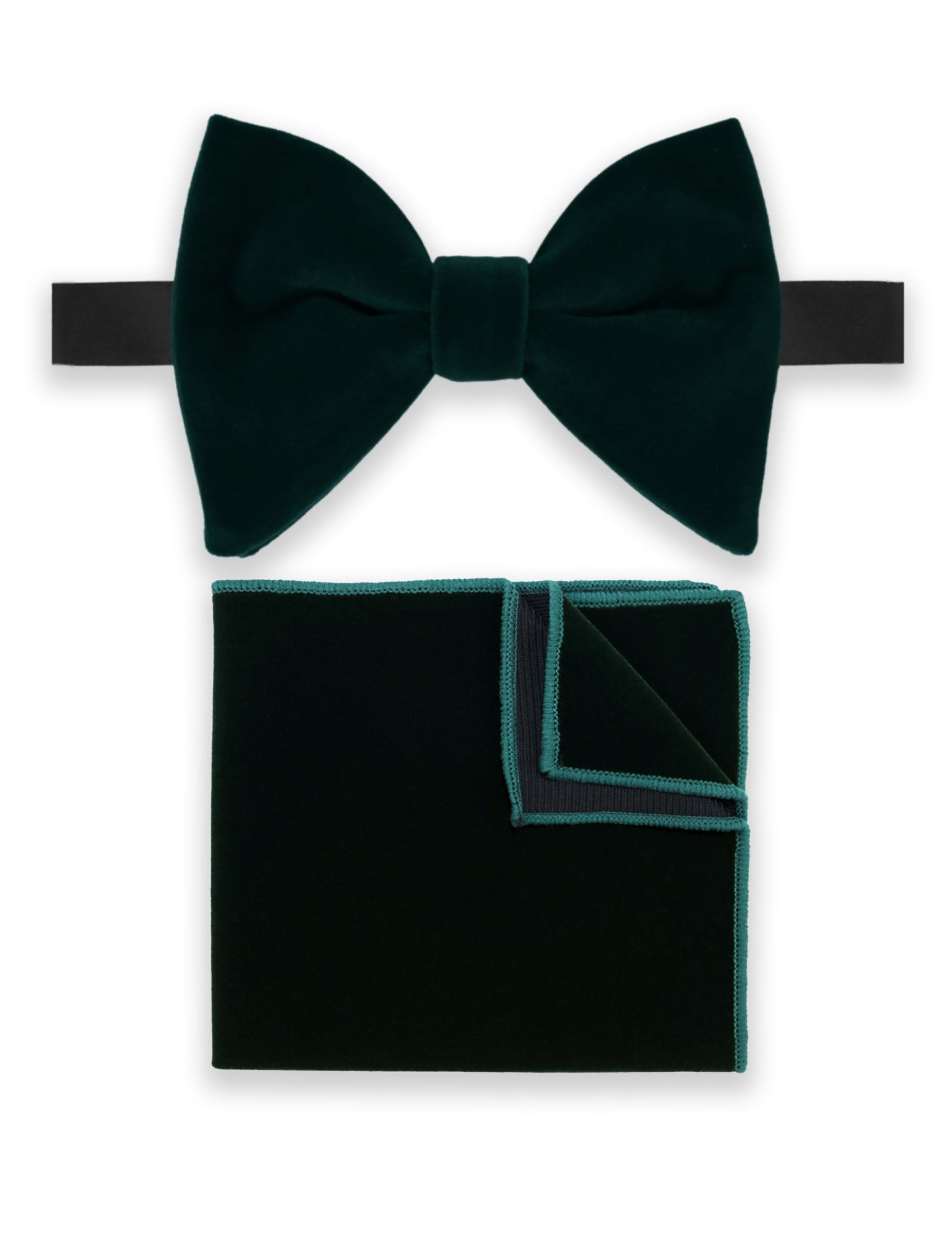 100% Velvet Oversized Bow Tie - Dark Green