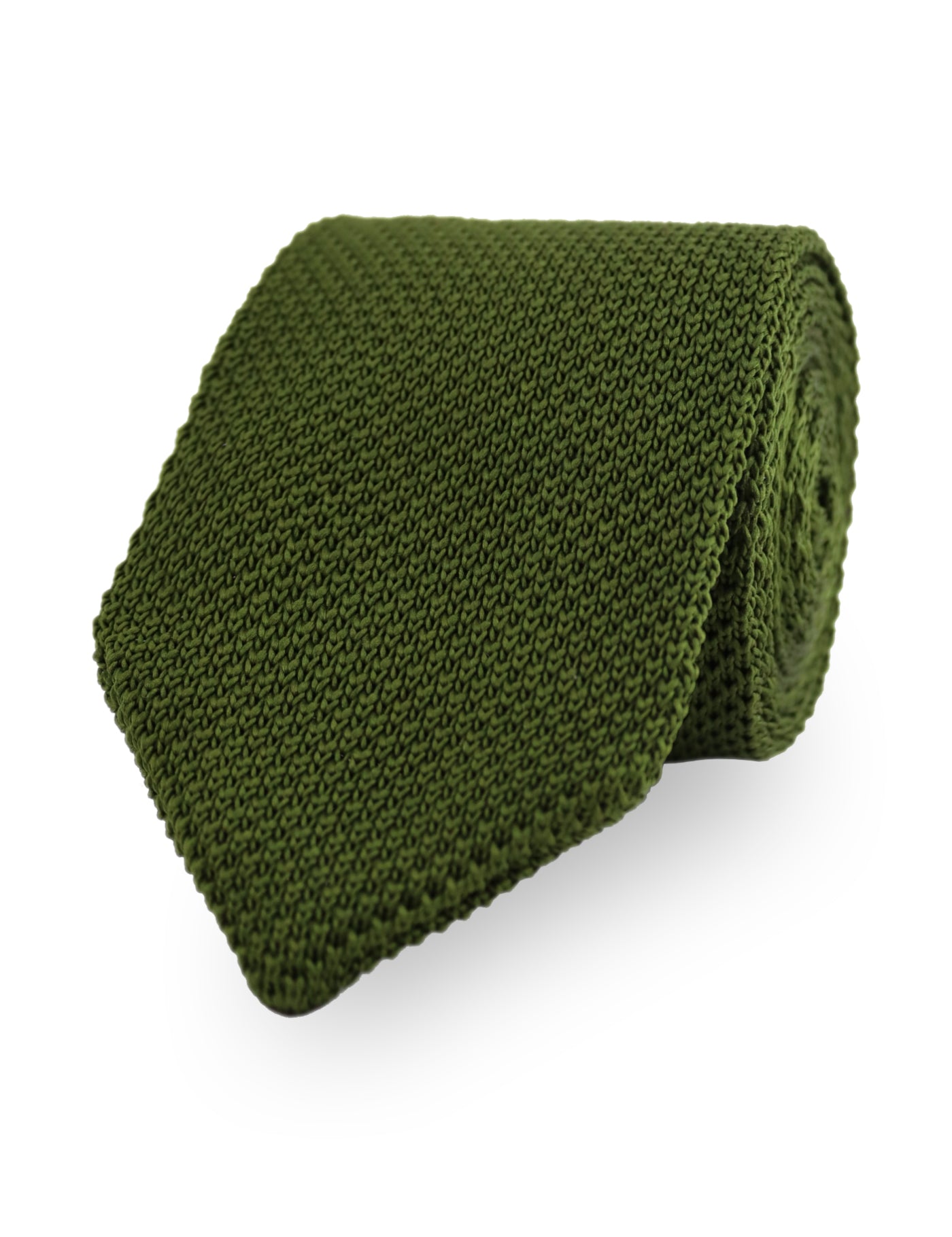 100% Polyester Knitted Pocket Square - Olive Green