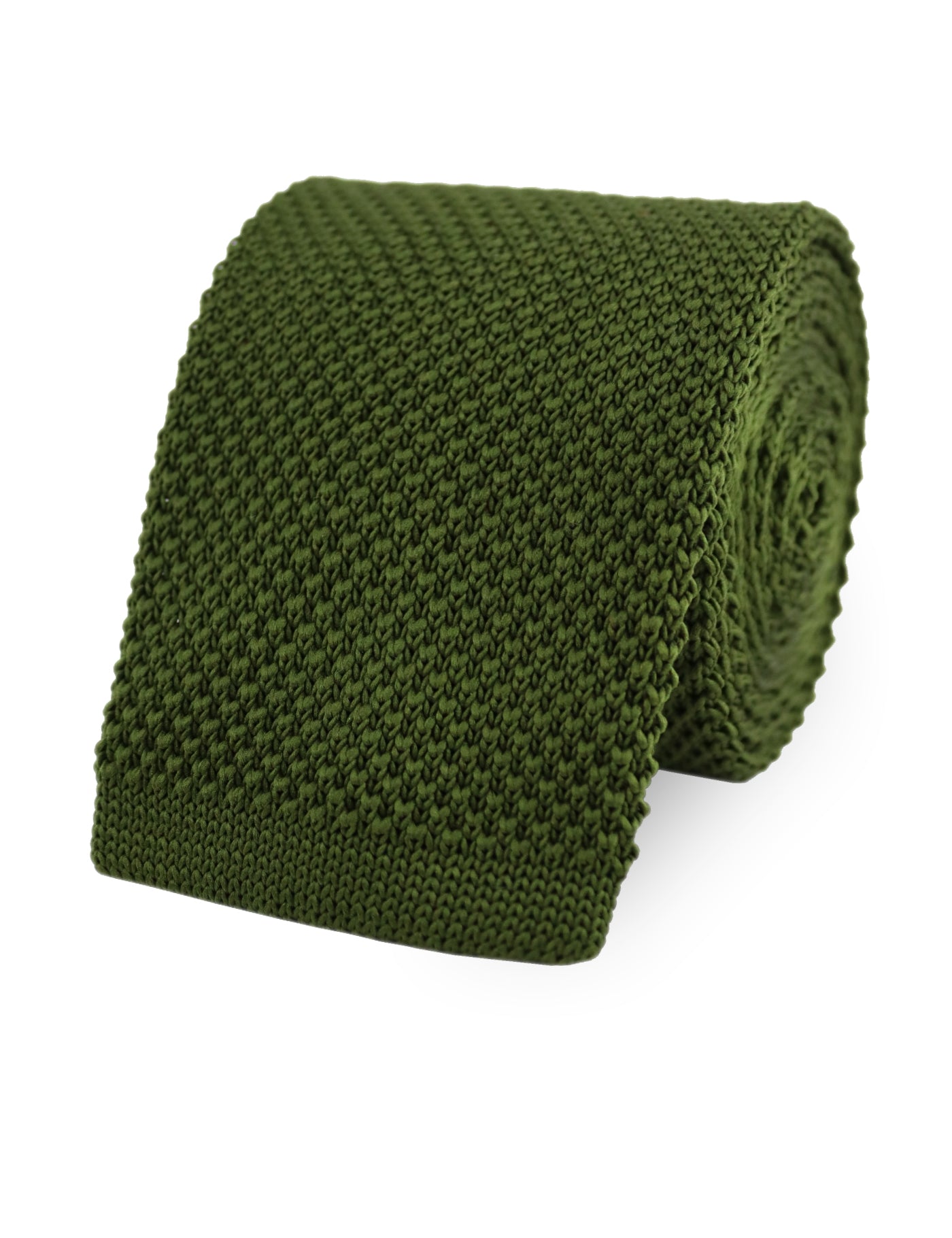 100% Polyester Knitted Pocket Square - Olive Green