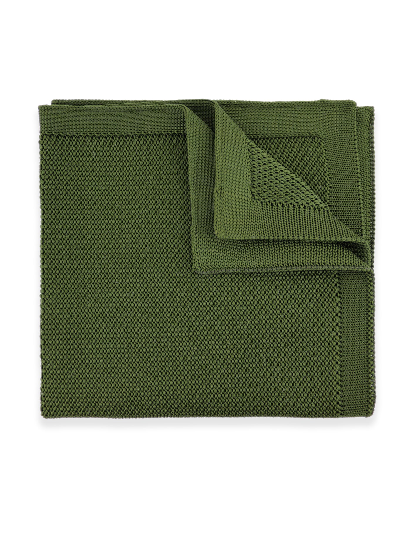 100% Polyester Diamond End Knitted Tie - Olive Green