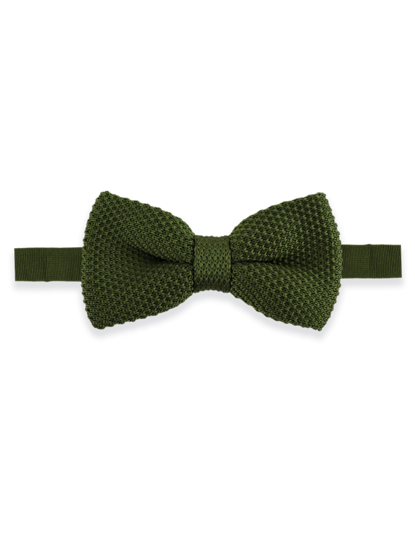 100% Polyester Diamond End Knitted Tie - Olive Green