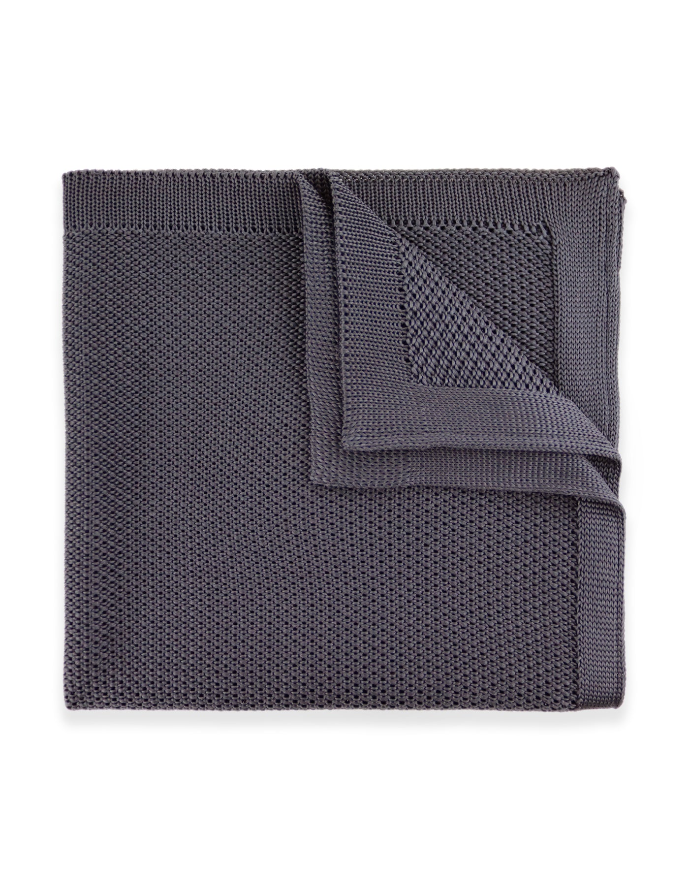 100% Polyester Knitted Pocket Square - Dark Grey