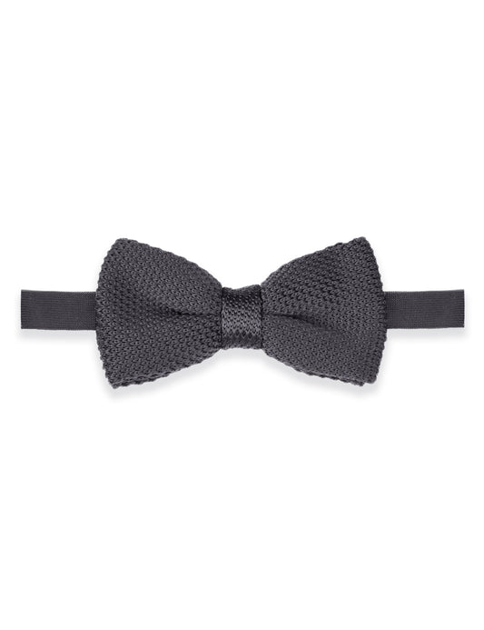 100% Polyester Knitted Child Bow Tie - Dark Grey