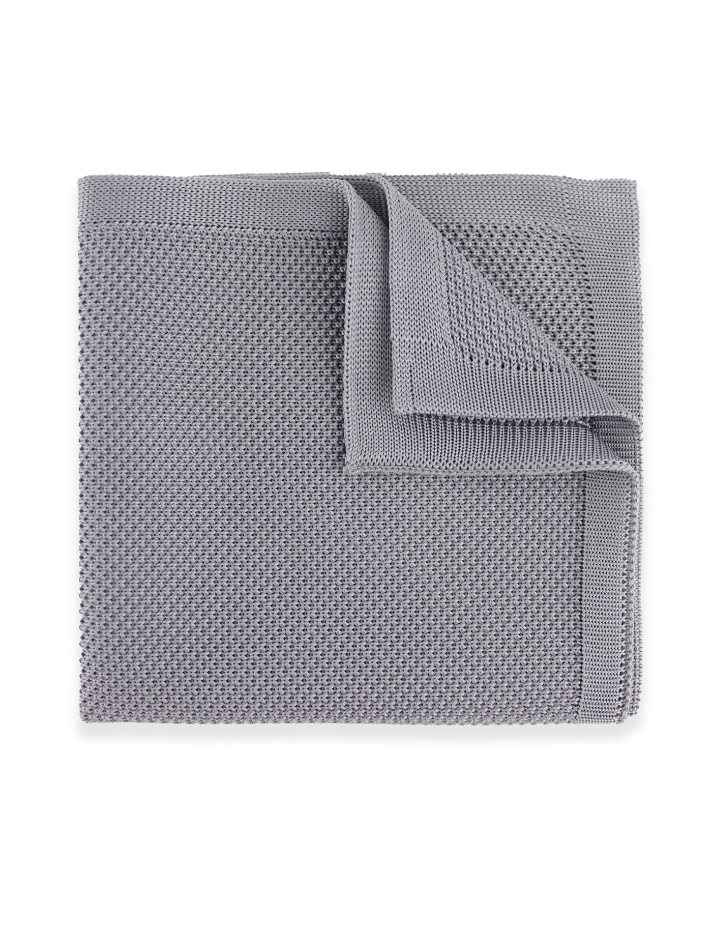 100% Polyester Knitted Pocket Square - Light Grey