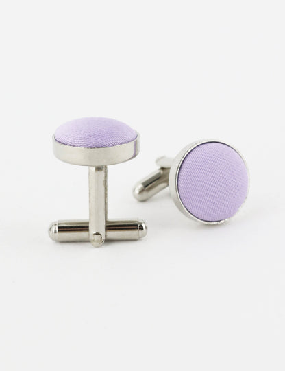 Woven Fabric Faced Cufflinks - Sage Green