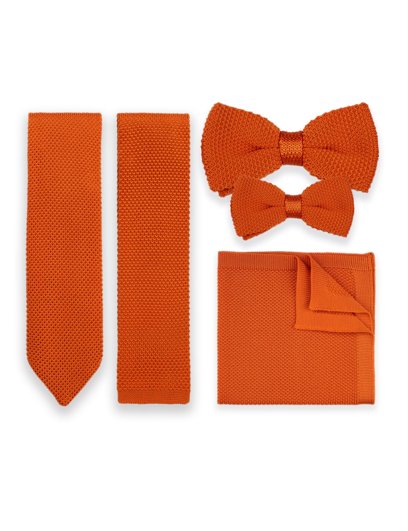 100% Polyester Square End Knitted Tie - Orange