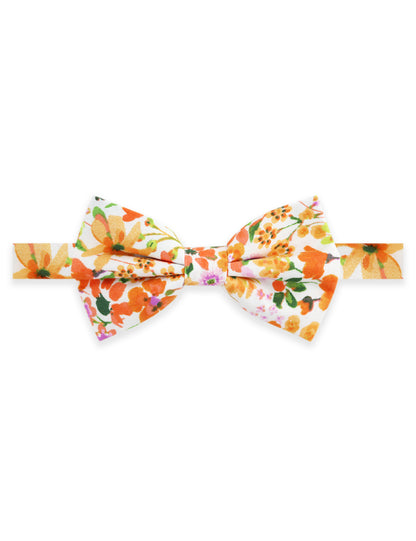 100% Cotton Floral Print Tie - Orange