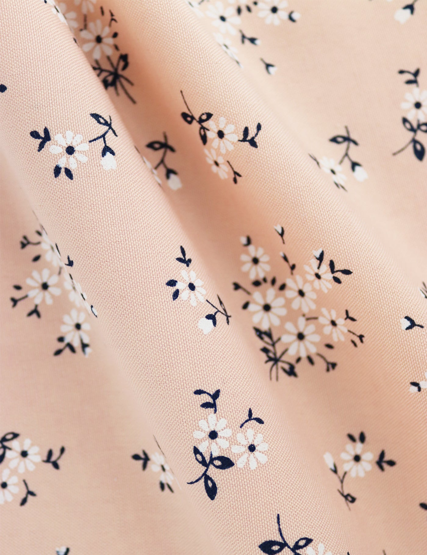 100% Cotton Floral Print Pocket Square - Peach & Navy