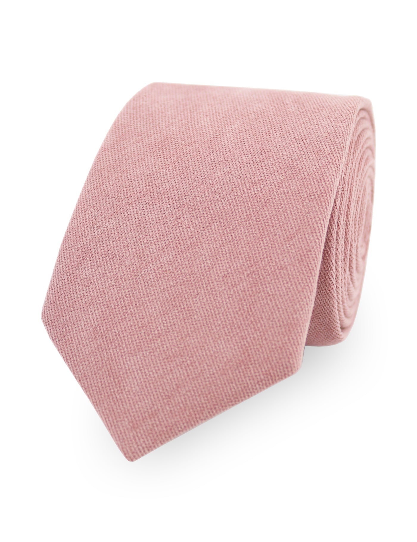 100% Brushed Cotton Tie - Dusty Pink