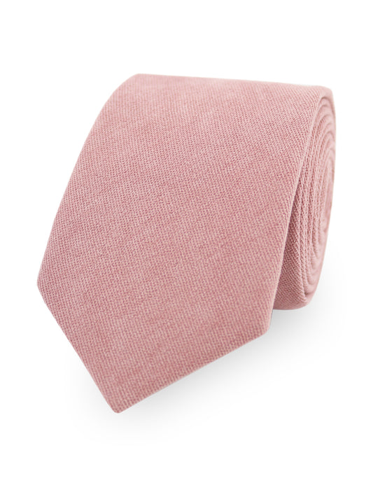 100% Brushed Cotton Suede Tie - Pink