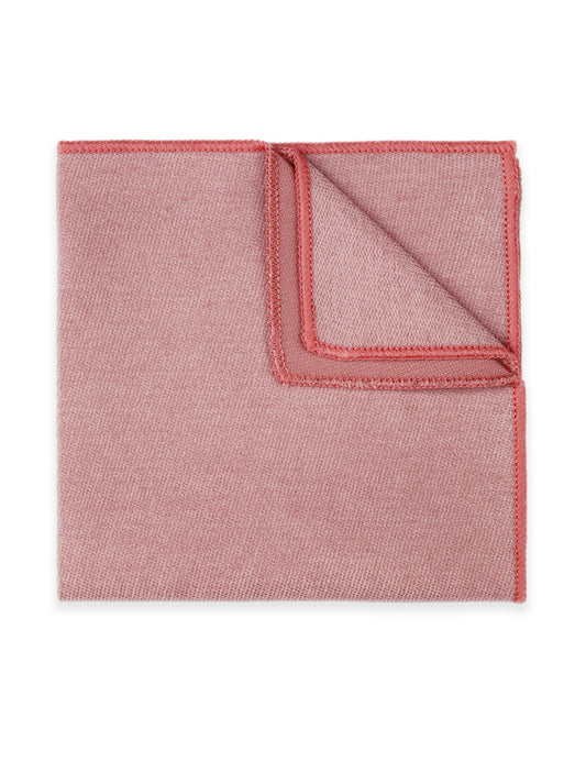 100% Brushed Cotton Suede Pocket Square - Pink