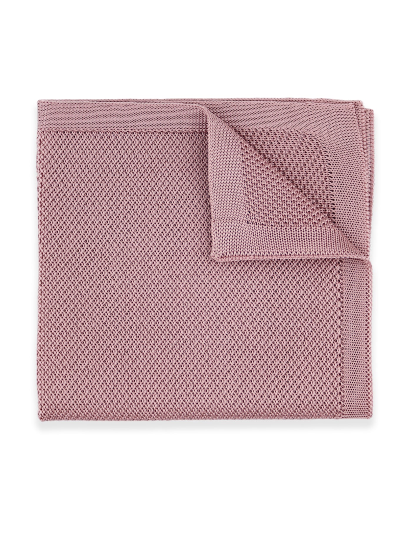 100% Polyester Knitted Pocket Square - Dusty Pink