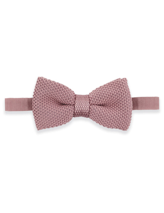 Children's Knitted Bow Tie - Dusty Pink