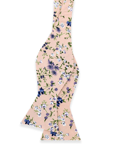 100% Cotton Floral Print Tie - Pink & Purple