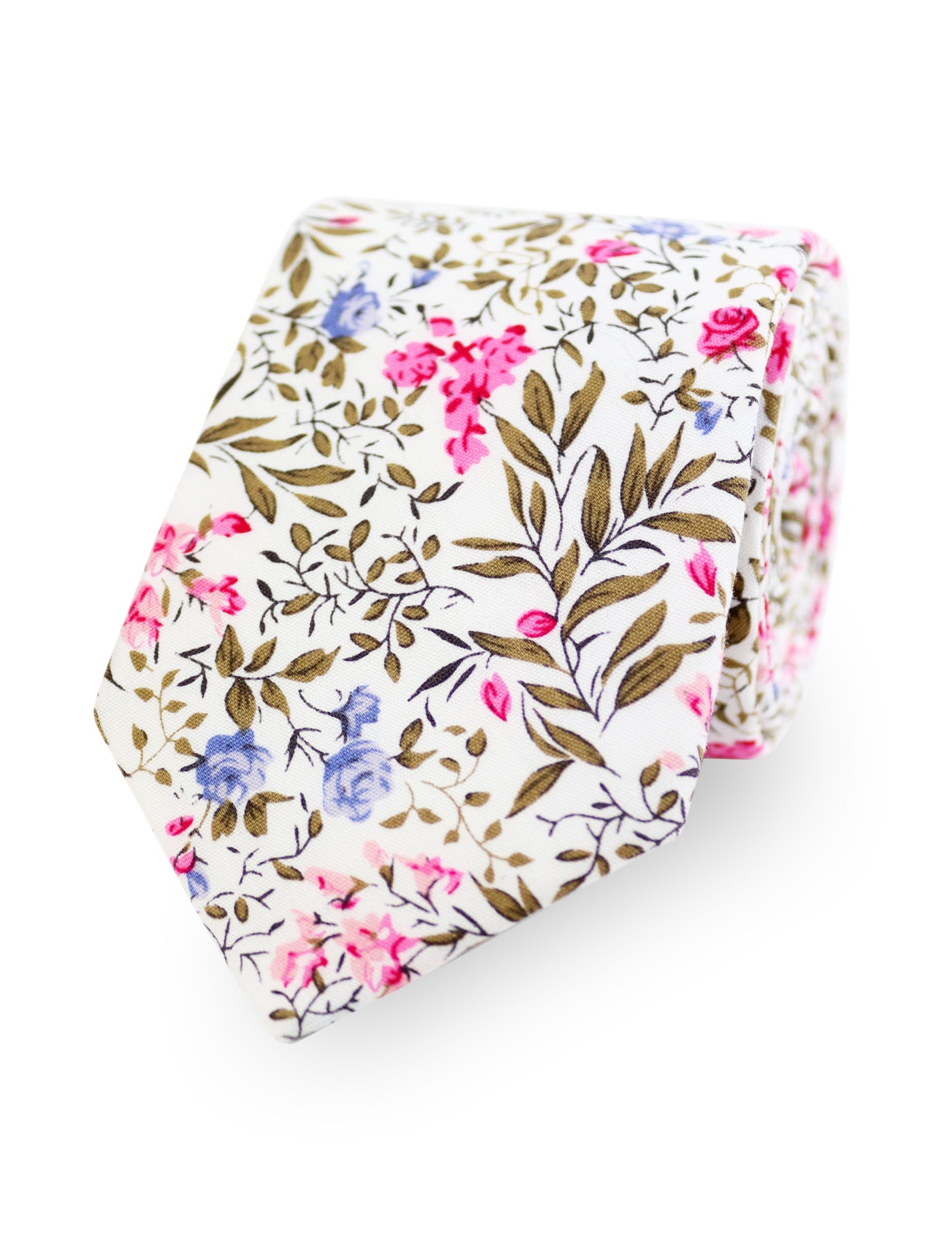 100% Cotton Floral Print Tie - Pink