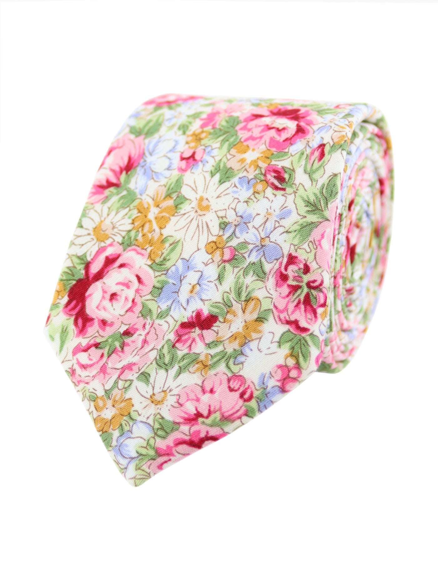 100% Cotton Floral Print Pocket Square - Pink