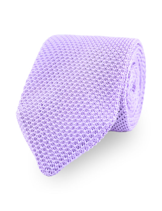 100% Polyester Diamond End Knitted Tie - Lavender Purple