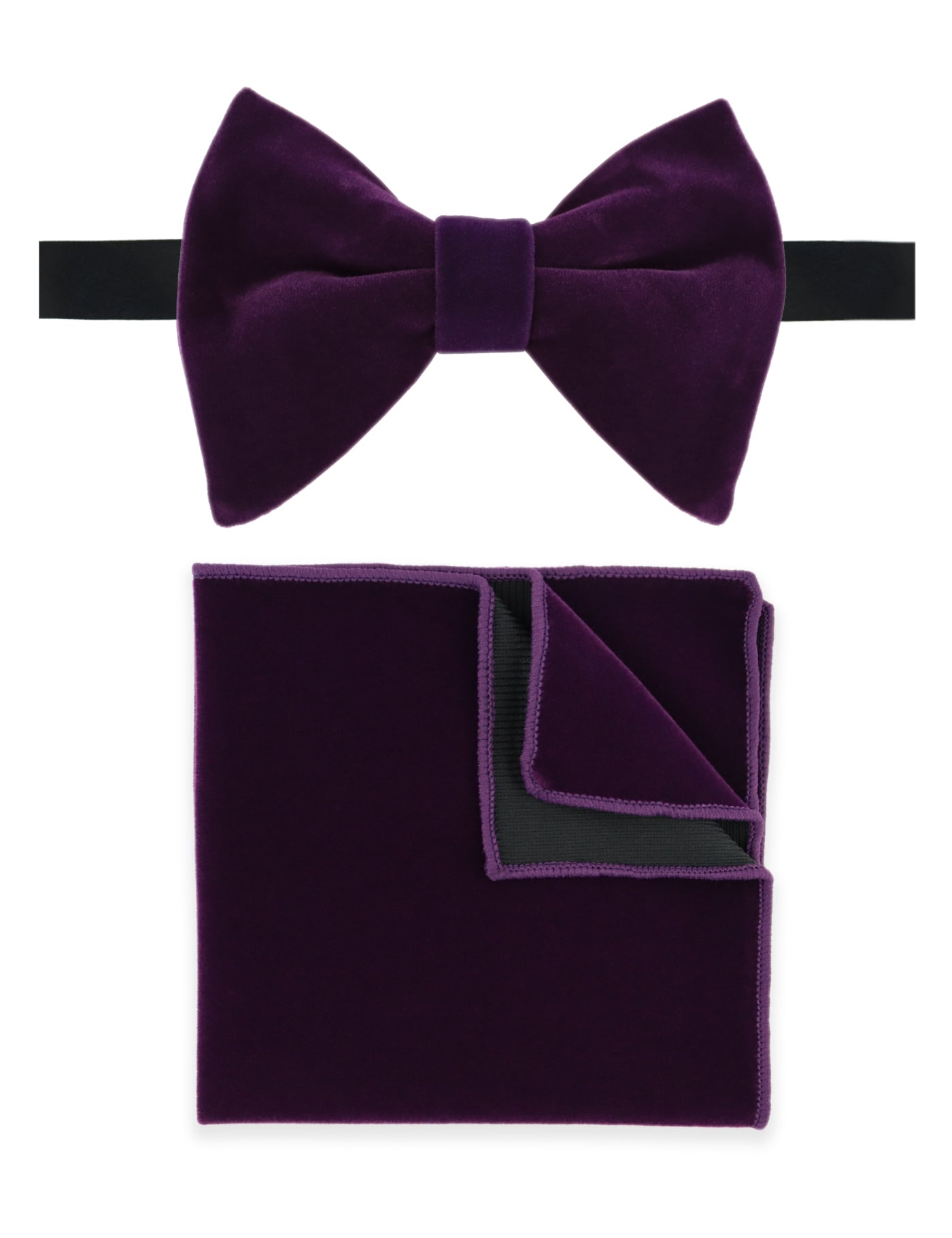 100% Velvet Oversized Bow Tie - Purple